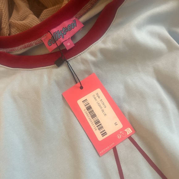 Edikted Blue and Maroon Long Sleeve Shirt - Picture 2 of 3